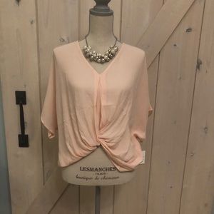 Light pink sheer shell top